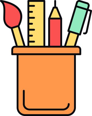 kalem ve cetvel vektör simgesi