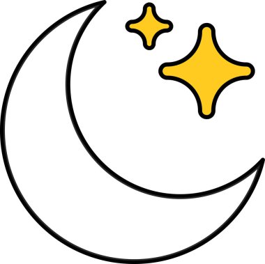 Ay ve yıldız vektör çizimi