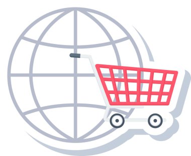 Alışveriş arabası ikon vektör illüstrasyonu