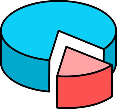 Bir pasta grafiğinin çizgi film karakterinin vektör çizimi