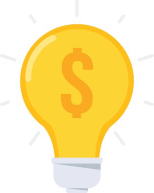 Dolar ve ampul vektör simgesi