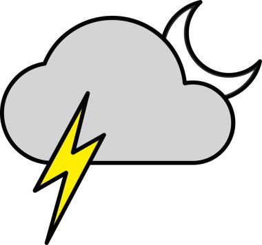 Fırtına bulutları ve yağmur vektör simgesi