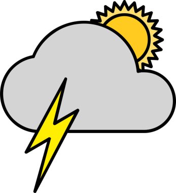 Fırtına bulutları ve yağmur vektör simgesi