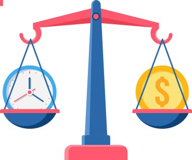 Beyaz arka planda para ve dolar işareti olan teraziler