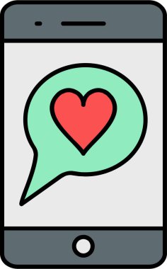 Aşk ve romantizm çizgi vektör simgesi