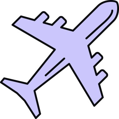 Uçak vektör simgesi. Uçuş işareti.