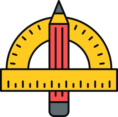 okul cetvel renkli vektör simgesi