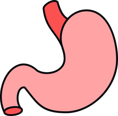 Karikatür insan midesinin vektör çizimi