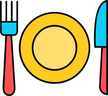 Çatallı bir tabağın vektör çizimi