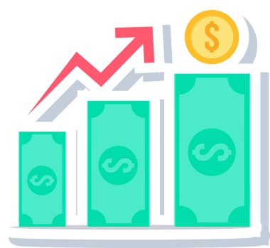 İş ve finans simgesinin vektör illüstrasyonu
