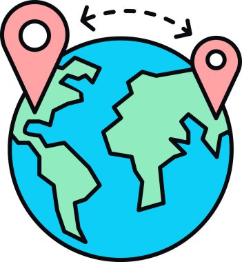 Bir dünya küresi ile harita işaretleyici