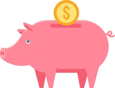 Dolar sembollü pembe kumbara.