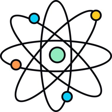atom simgesi vektör illüstrasyonu