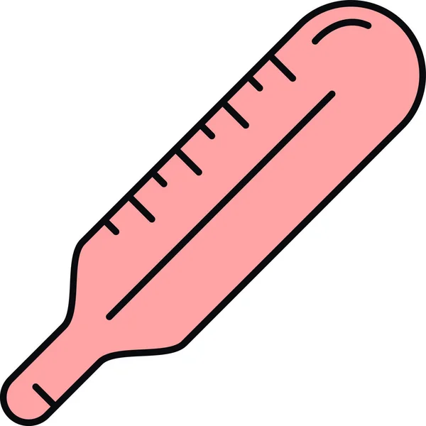 Vector Illustration Cartoon Pink Thermometer — Stock Vector