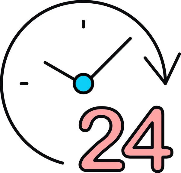 Uhr Und Uhrzeitsymbol Vektorillustration — Stockvektor