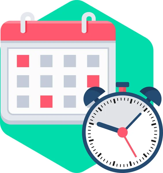 Vector Illustration Calendar Clock — Stock Vector