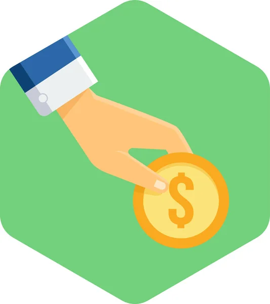 Dinero Icono Vector Plano — Vector de stock