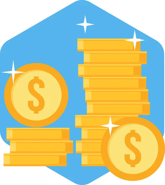 Money Coins Vector Icon — Stock Vector