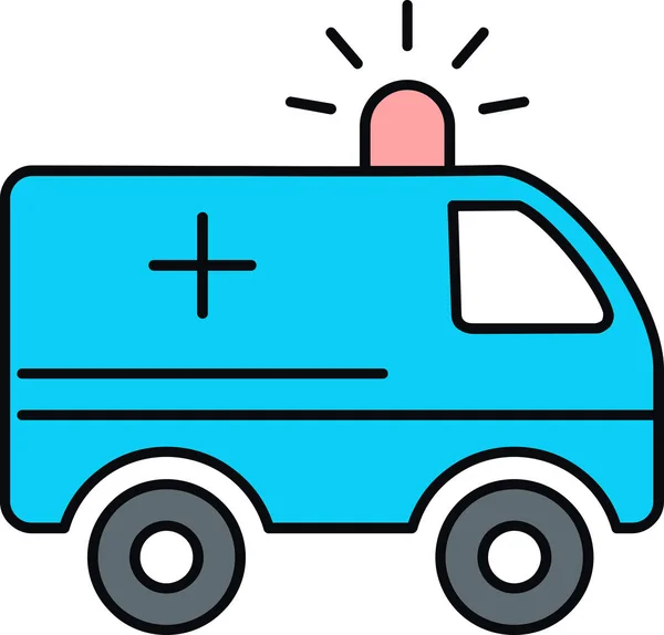 Una Ilustración Dibujos Animados Una Ambulancia — Vector de stock