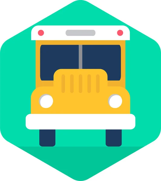 Bus Plano Vector Icono — Vector de stock