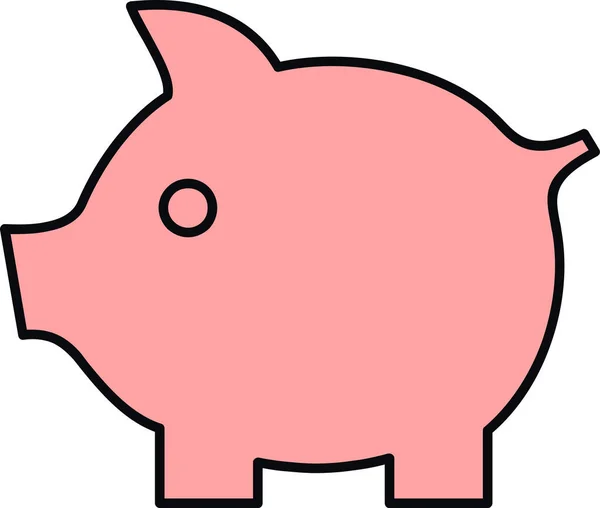 Ikona Wektora Różowy Świnia — Wektor stockowy