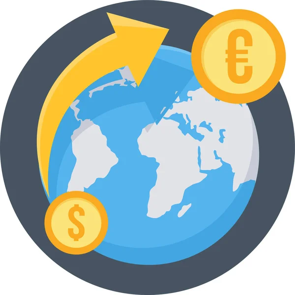 Économie Mondiale Icônes Vecteur Financier — Image vectorielle