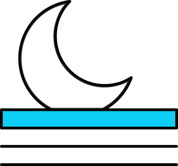 Luna Nubes Icono Estilo Negro Aislado Sobre Fondo Blanco Símbolo — Vector de stock