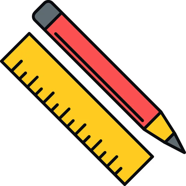 Bleistift Vektor Zeilensymbol — Stockvektor