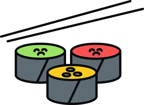 Sushi Ikon Vit Bakgrund — Stock vektor