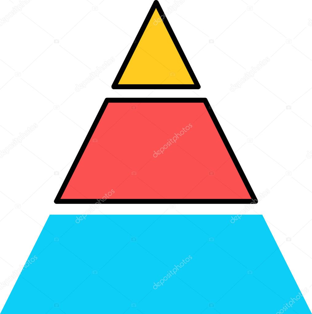 vector illustration of a group of colored pyramid