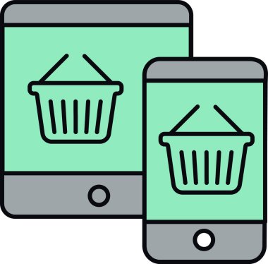 Düğmeli alışveriş arabası.