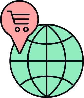 Alışveriş arabası vektör simgesi