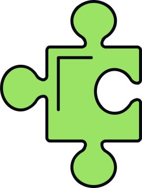 Bir yapboz parçasının karikatür çizimi