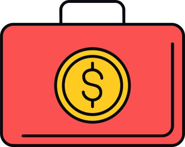 Beyaz arkaplanda dolar çanta simgesi