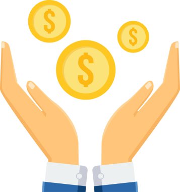 El vektör illüstrasyonunda dolar paraları