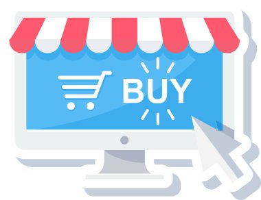 alışveriş çevrimiçi vektör simgesi