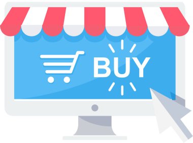 Alışveriş çevrimiçi mağaza vektör illüstrasyonu