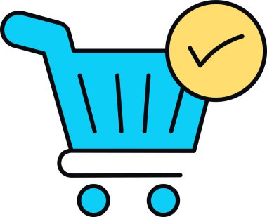 Alışveriş arabası ikon vektör illüstrasyonu