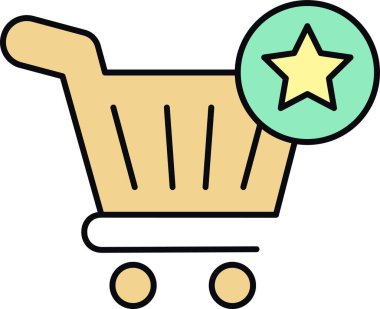 Alışveriş arabası ikon vektör illüstrasyonu