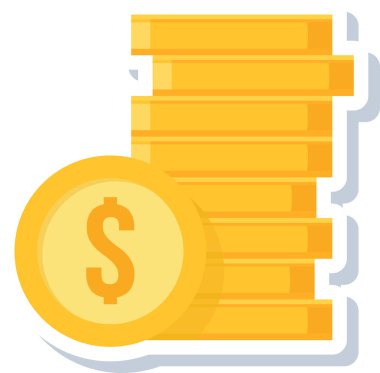 Dolar sikkeleri vektör simgesi