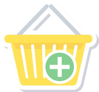 Alışveriş arabası simgesi, vektör illüstrasyonu