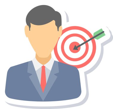 Dart vektör simgesine sahip iş adamı