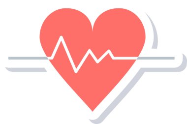 kalp atışı simgesi, vektör illüstrasyonu