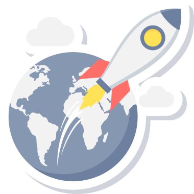 roket fırlatma konsepti vektör çizimi