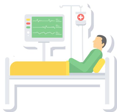 Hastanedeki sedyeli bir hasta.