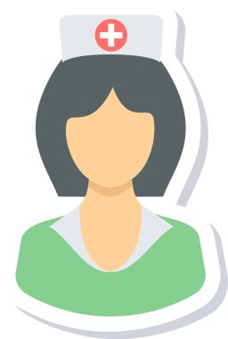 hemşire avatar vektör simgesi