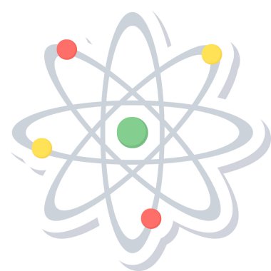 Fizik simgesi modern ve basit, vektör illüstrasyonu 