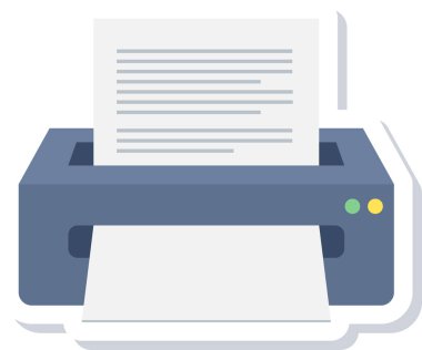 Yazıcı simgesi modern ve basit, vektör illüstrasyonu 