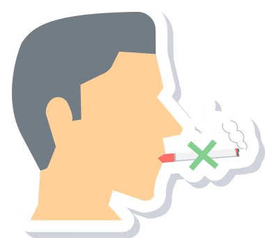 Sigara içen adam simgesi yok. Modern ve basit, vektör illüstrasyonu 