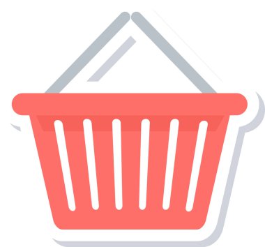 Alışveriş sepeti simgesi modern ve basit, vektör illüstrasyonu 